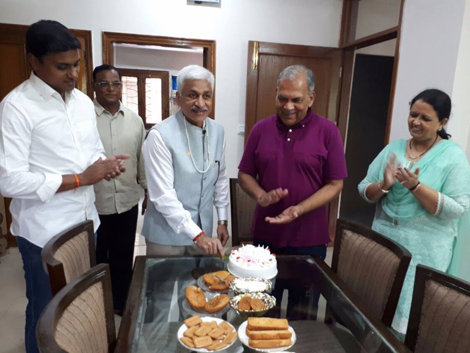 Celebrated my birthday, though unexpected, at the residence of Shri Ch. Sukhram Singh Yadav J