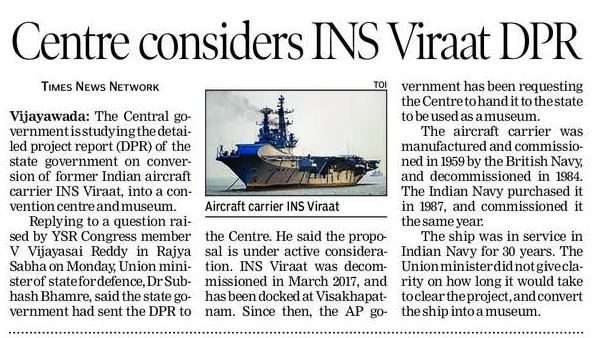 Centre considers INS Virat DPR