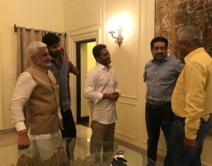 Kumara Mangalam Birla congratulating Sri YS Jagan Garu on 26/5/2019 with Rajdeep sardesai.