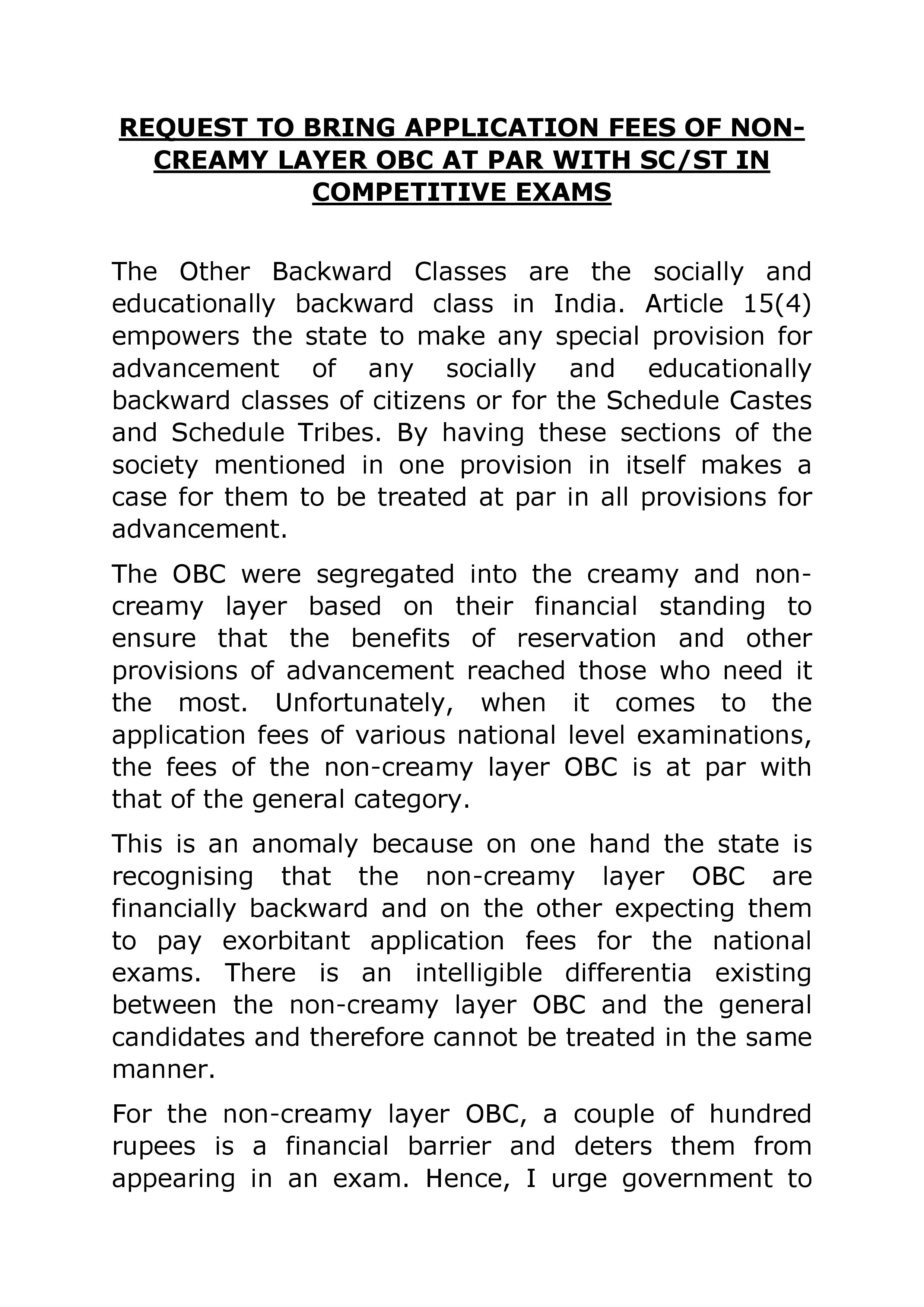 SPECIAL MENTION TABLED IN RAJYA SABHA ON 5 AUGUST 2019