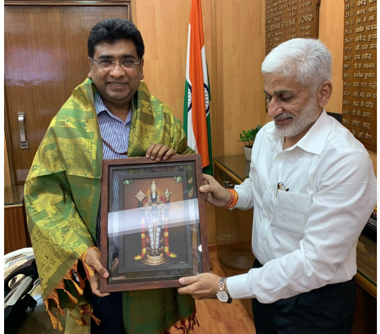 Met the chairman of Railway Board Shri Vinod Kumar Yadav Ji at New Delhi...