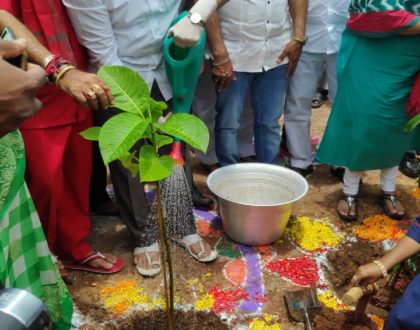 Plantation programme by GVMC in Gajuwaka, Vizag.