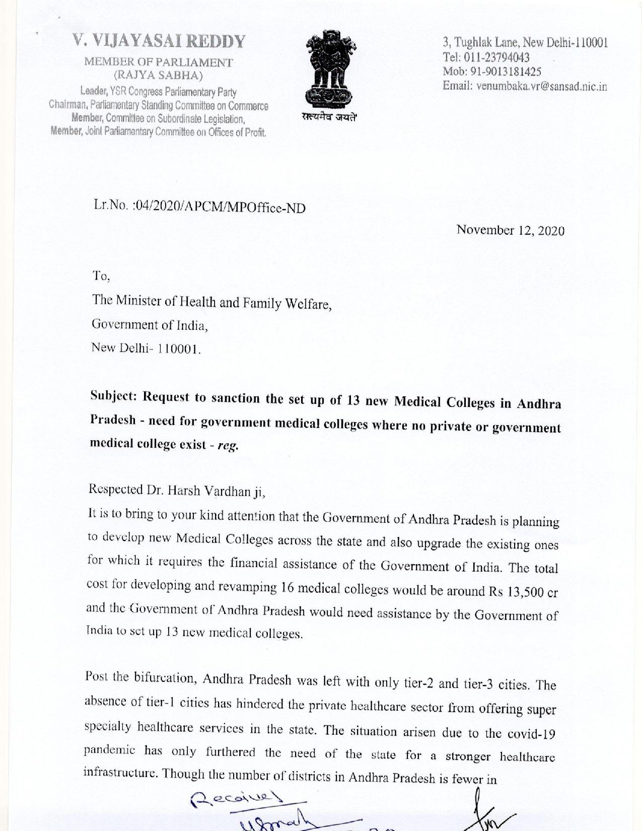 Letter to Health and Family