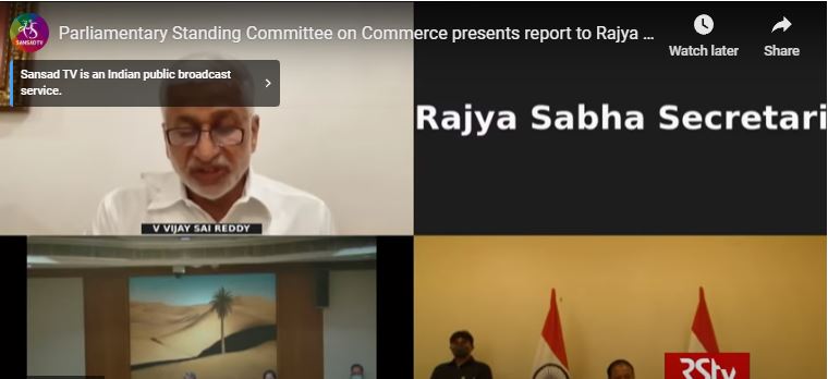 Parliamentary Standing Committee on Commerce presents report to Rajya Sabha Chairman