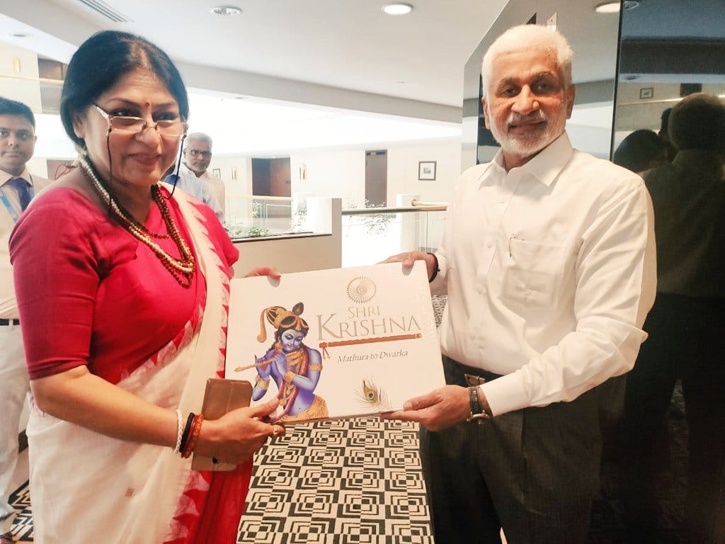 I presented a book on Lord Krishna to my colleague in RajyaSabha Ms Roopa Ganguly Ji...