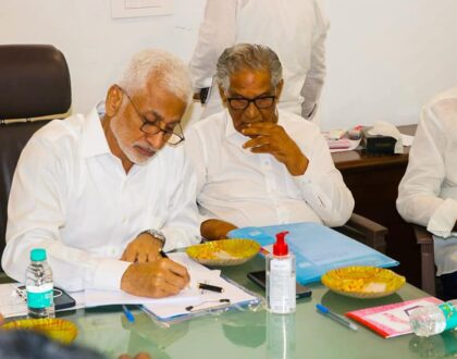 On the arrangements for the YSR Congress party state level plenary to be held on July 8th and 9th, the party leaders of Guntur district met at the party office in Tadepalli today.