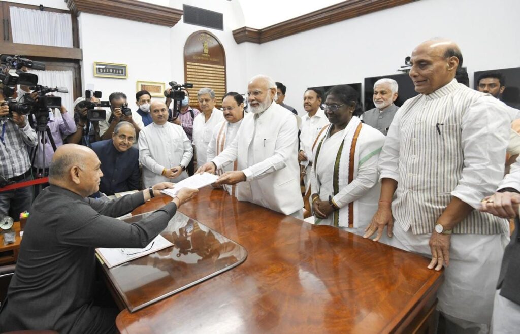 Feeling happy and proud to participate in the nomination ceremony of President of India Smt. Draupadi Murmu garu. For the first time in the country, a tribal woman is going to be the president.