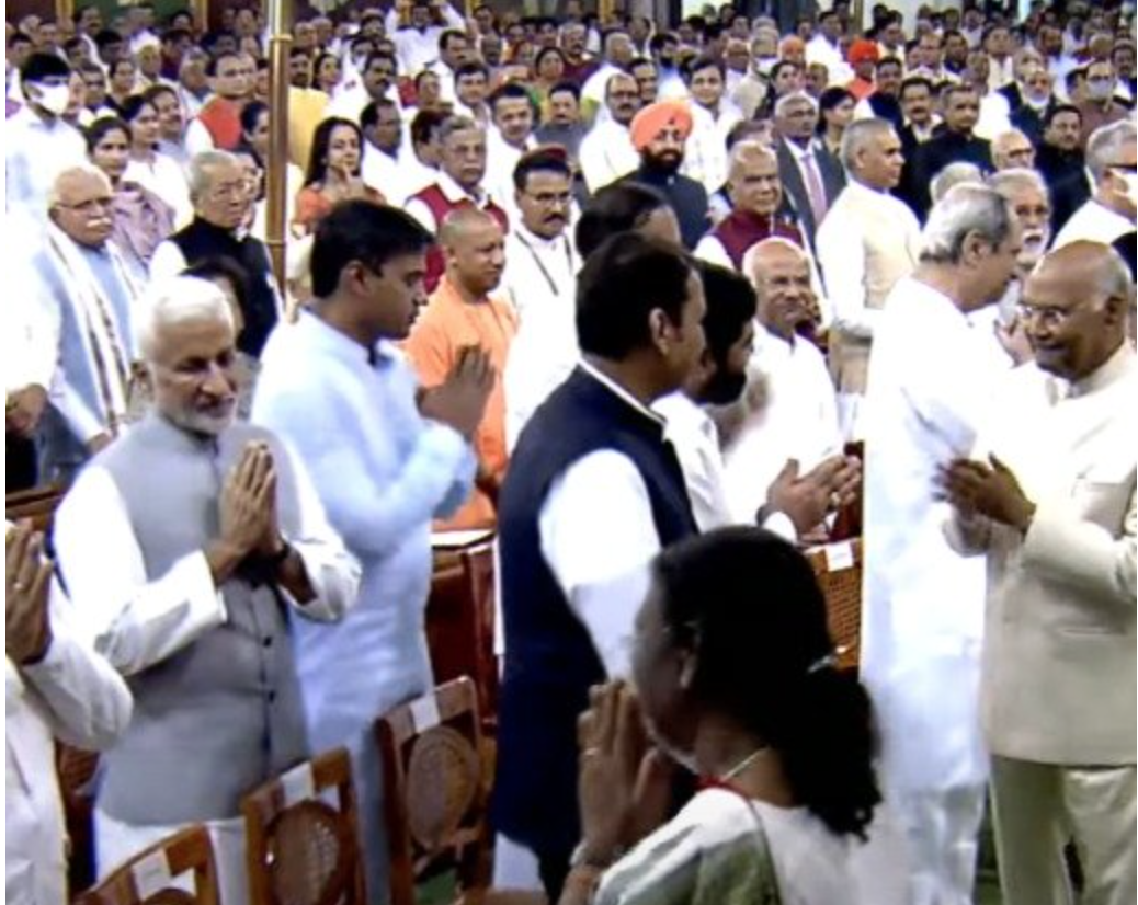 Attended the oath taking ceremony of the President of India Hon’ble Smt. Droupadi Murmu ji in the central hall of the Parliament...