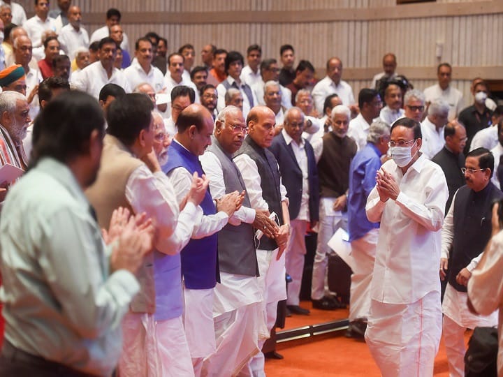 At farewell function of Sri Venkaiah Naidu on 8th August 2022 in Balayogi Auditorium, Parliament House.